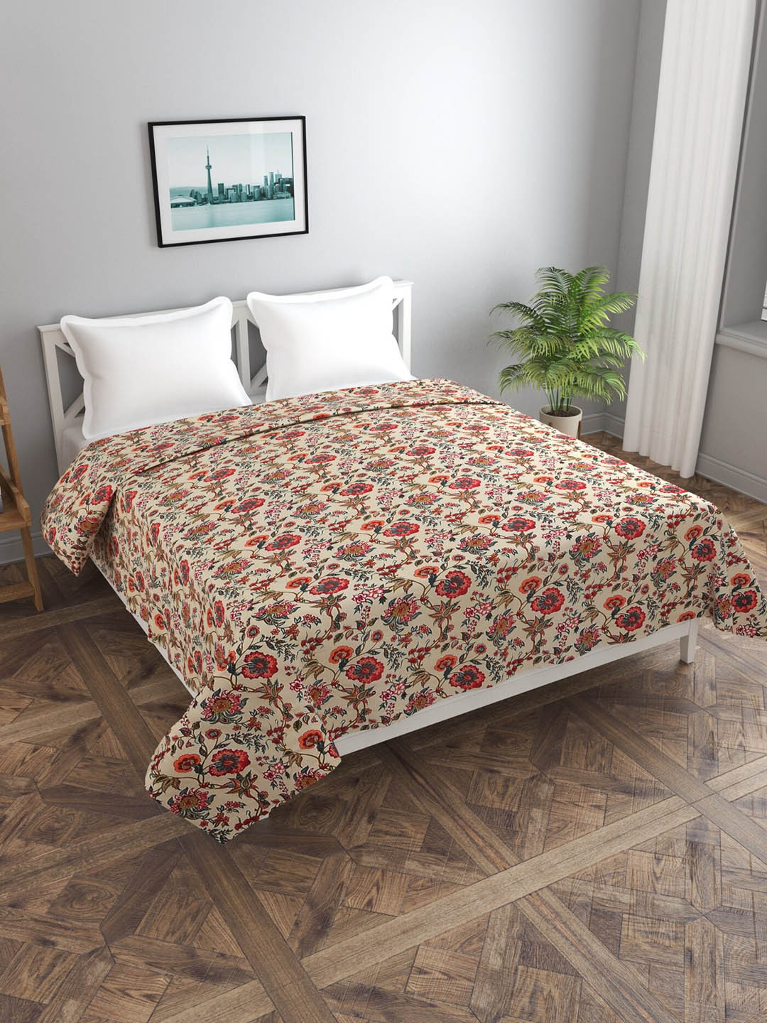 MORADO Red Printed Double Queen Duvet Cover