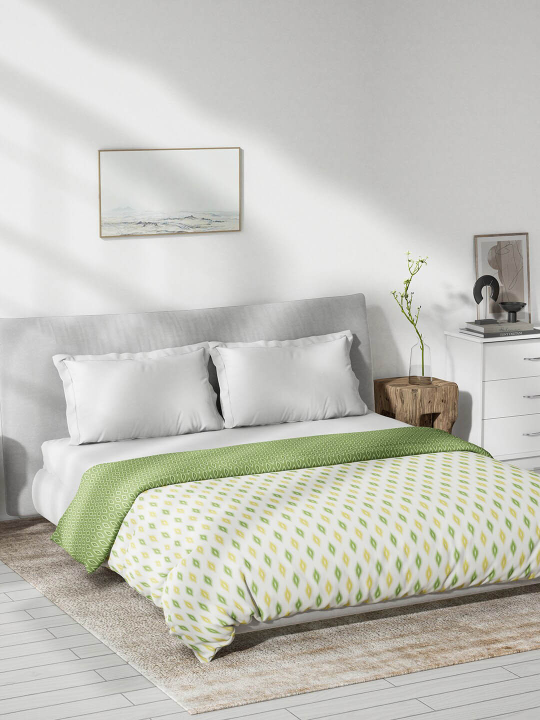 DDecor Live Beautiful Green Pure Cotton Mild Winter 180 GSM Reversible Double Bed Dohar