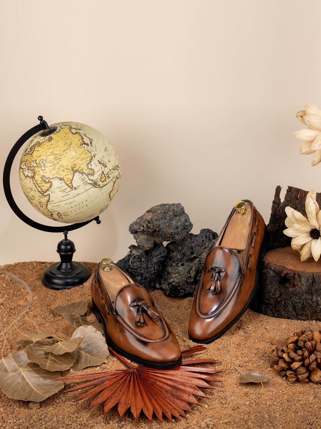 GRIFFIN Men Leather Latex Lined Tassel Loafers