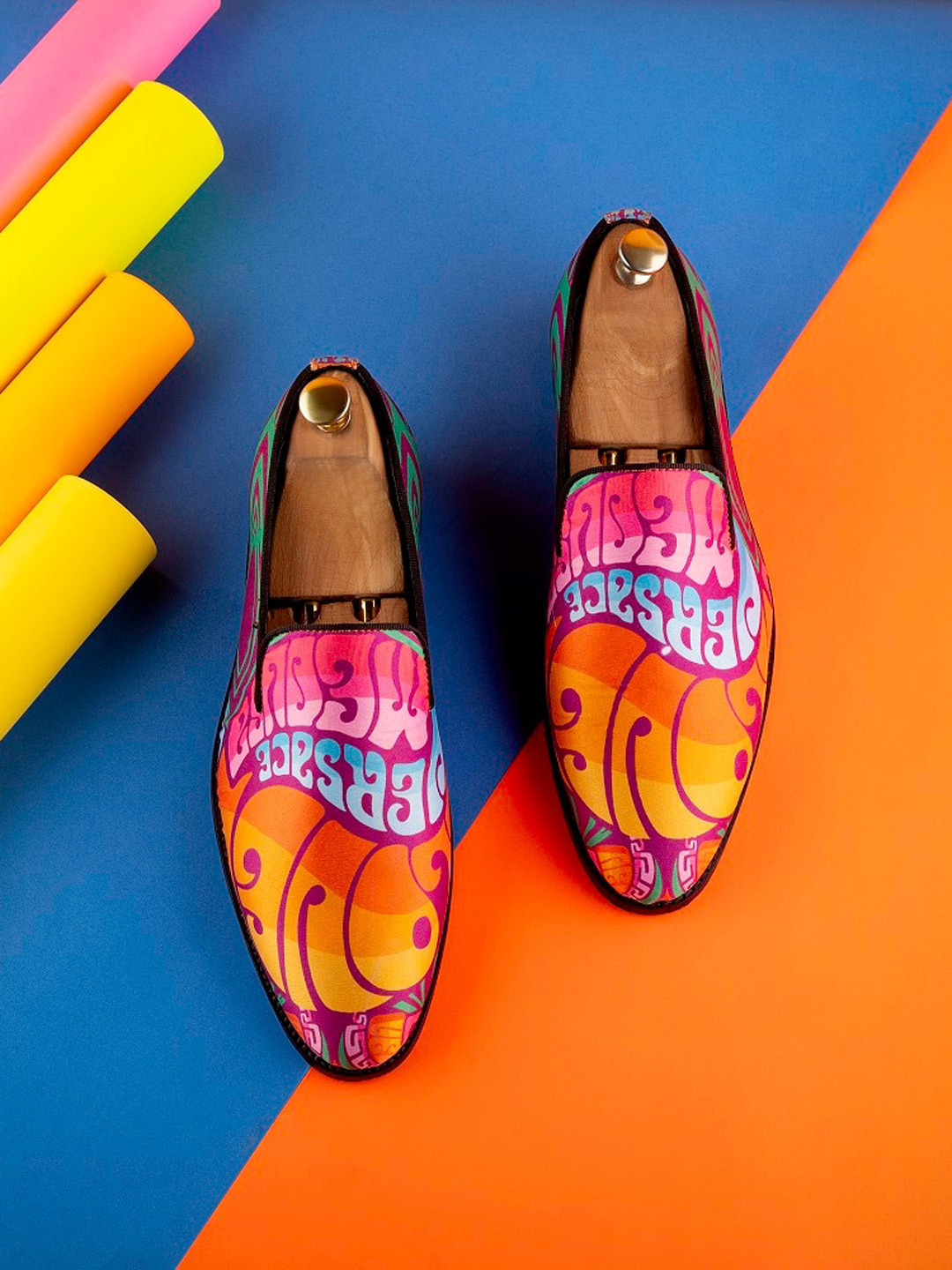 GRIFFIN Men Printed Latex Lined Leather Loafers