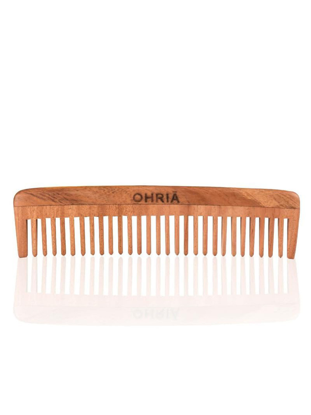 OHRIA AYURVEDA Natural Neem Wooden Comb for Hair Growth 50 g - Fine Tooth