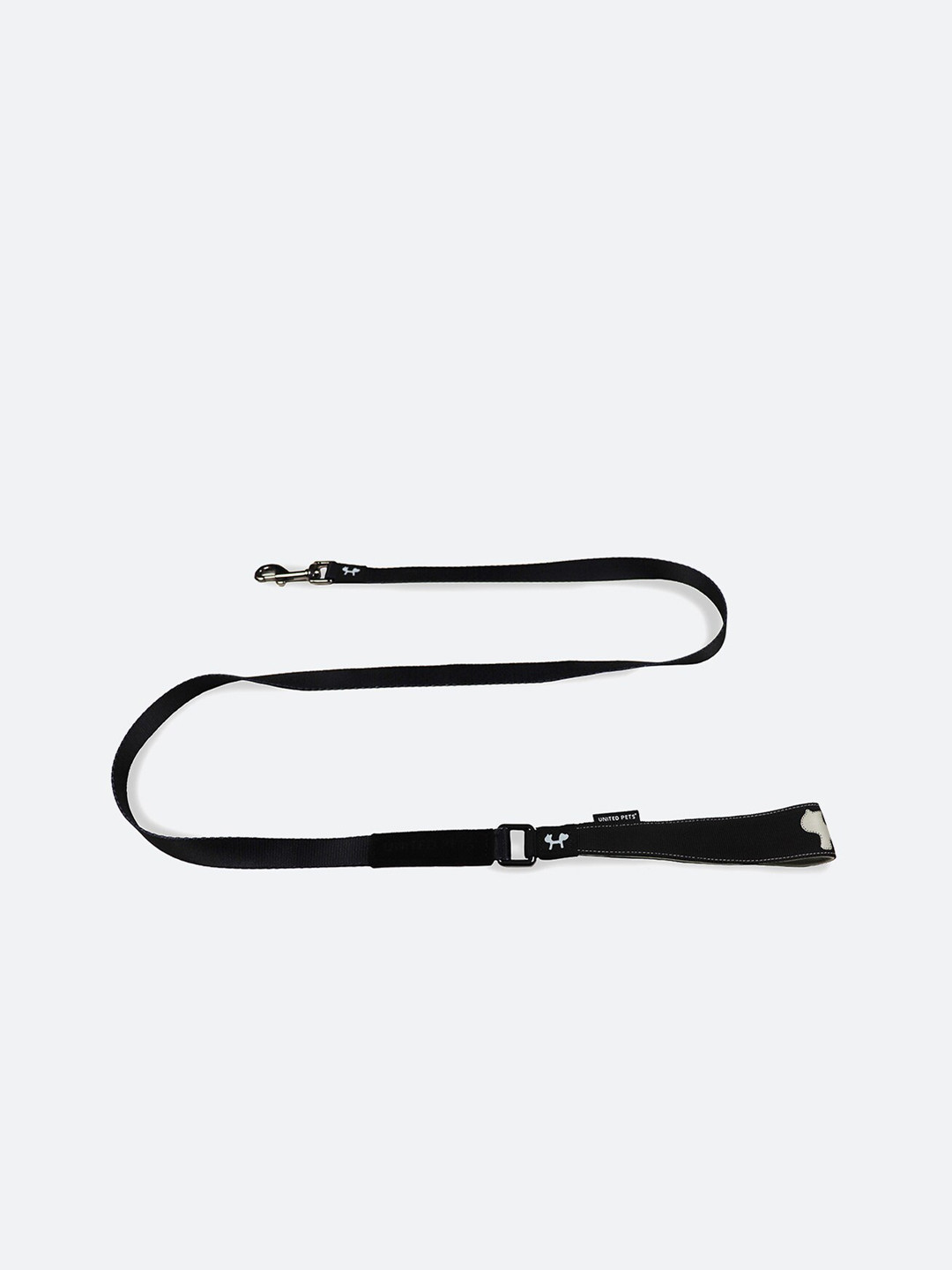 UNITED  PETS Black Self Design Dog Training Leash