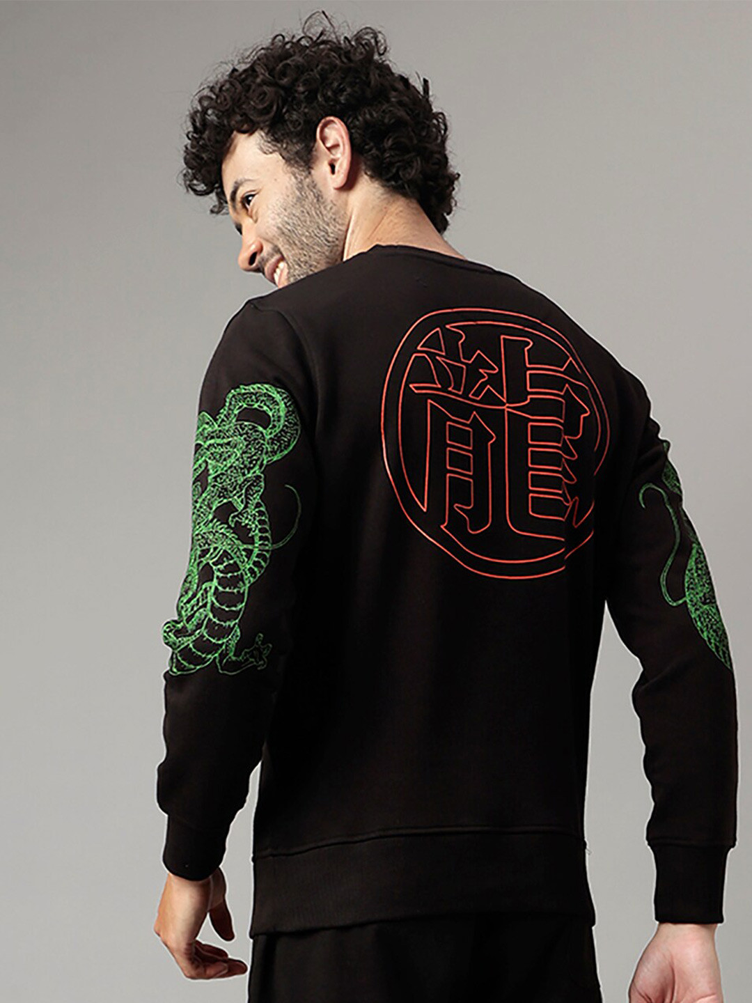 Free Authority Dragon Ball Z Printed Loose Fit Cotton Pullover Sweatshirts