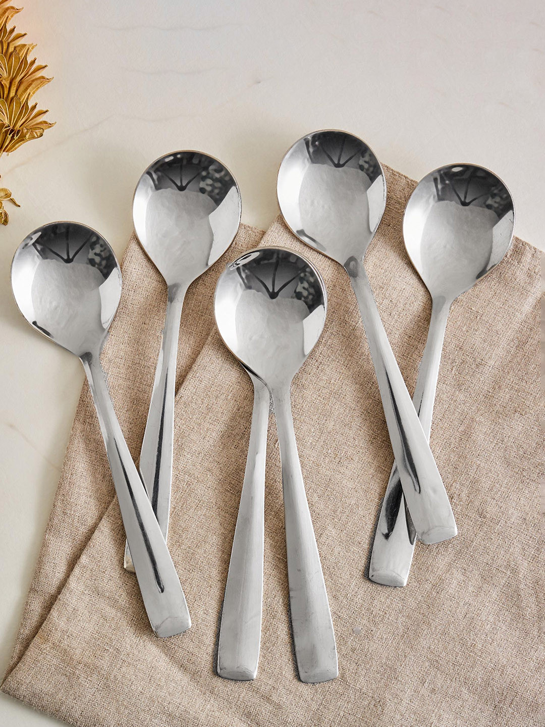 Home Centre Glister Dune 6 Pieces Stainless Soup Spoons