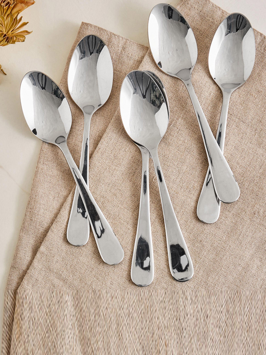Home Centre Glister Rosemary 6 Pieces Stainless Steel Tea Spoons