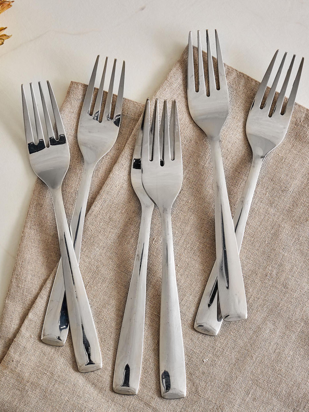 Home Centre 6 Pieces Stainless Steel Dinner Forks
