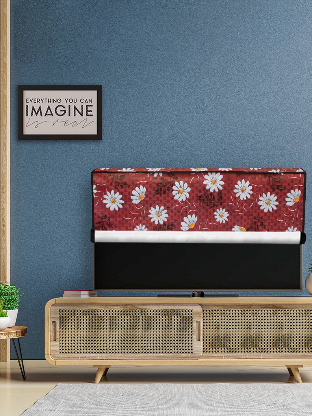 DREAM CARE Red & White Printed Waterproof LED TV Cover - 24 Inch