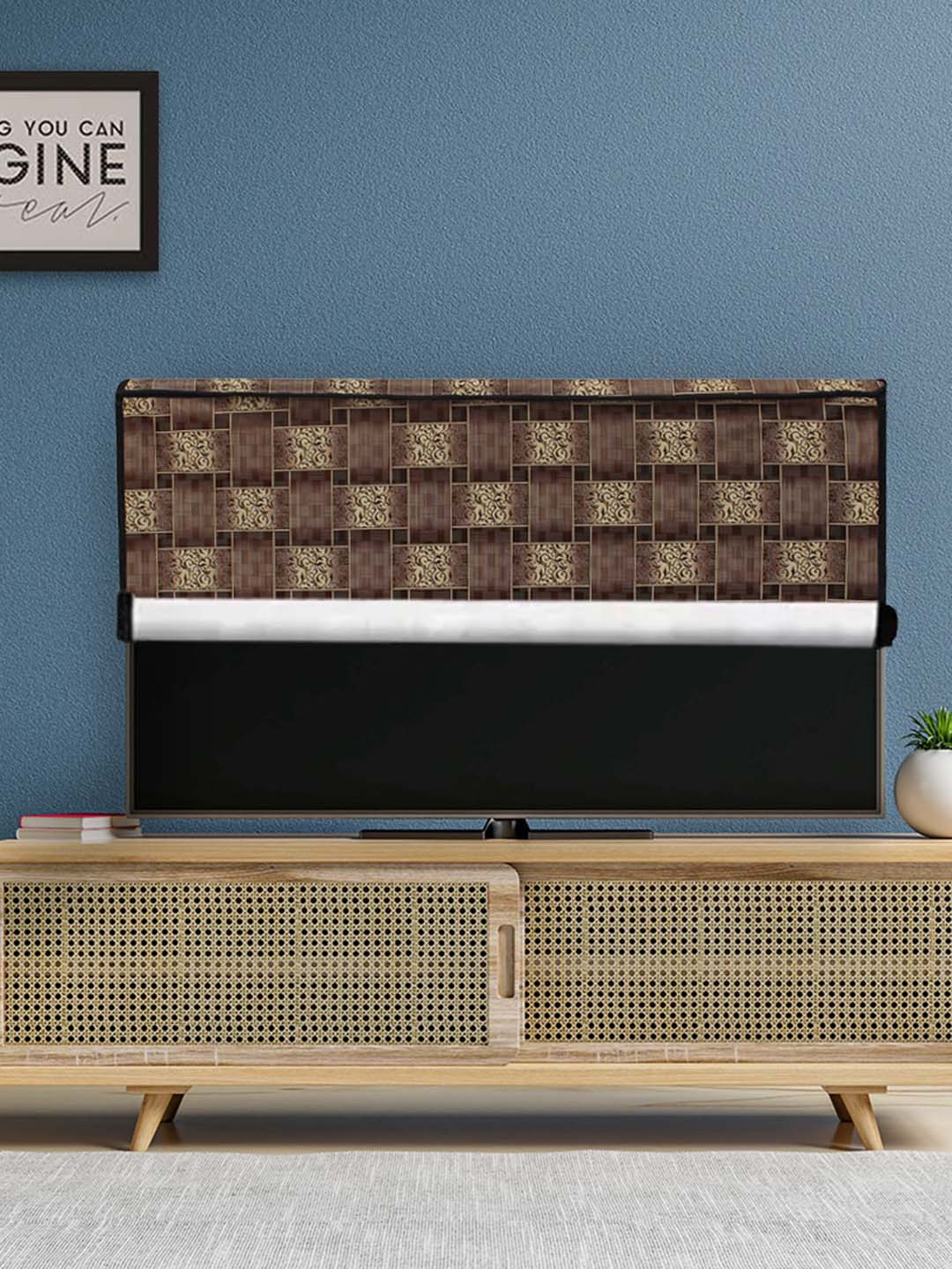 DREAM CARE Brown Printed Waterproof TV Cover - 32 Inch