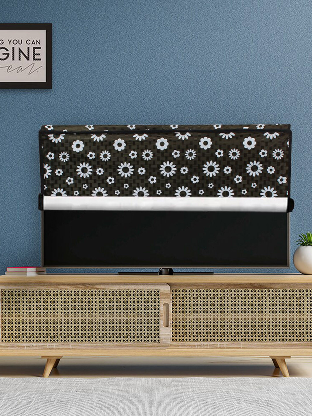DREAM CARE Black & White Transparent & Printed Flap 49 Inch Waterproof LED TV Protector