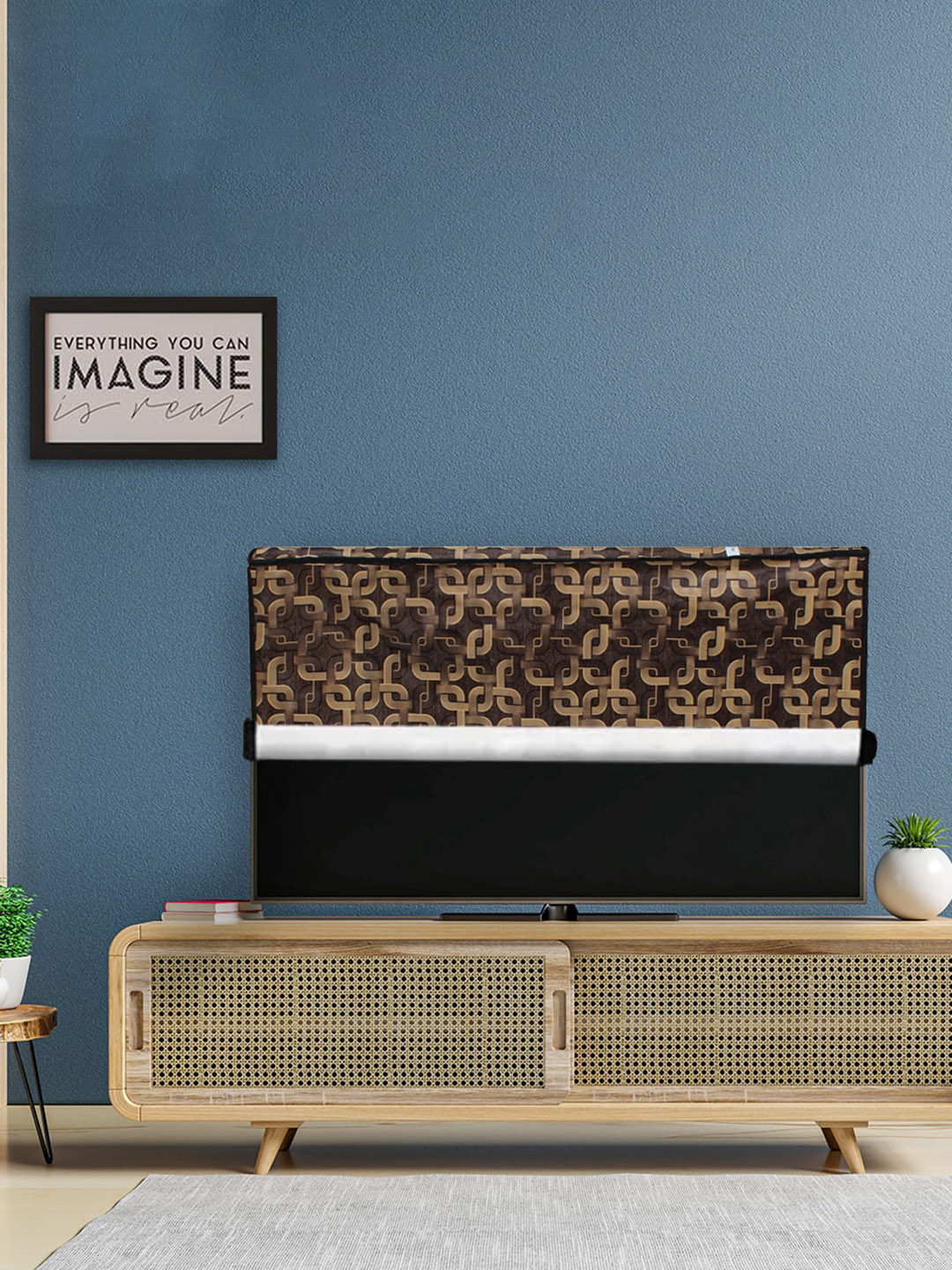DREAM CARE Brown & Beige Printed Waterproof Flap TV Protector- 40 Inch