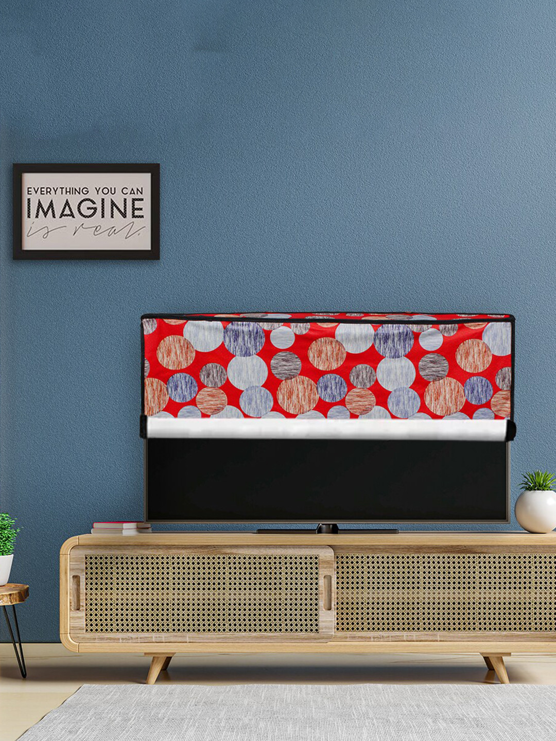 DREAM CARE Red Printed Waterproof Flap TV Protector- 24 Inch