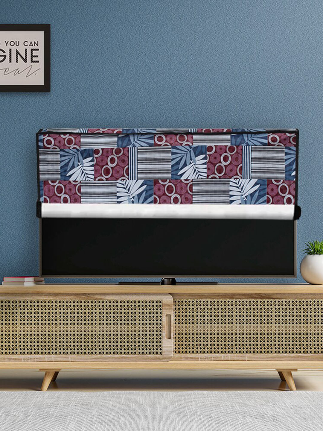 DREAM CARE Blue & Pink Transparent & Printed Waterproof  LED TV Protector  - 65 Inch