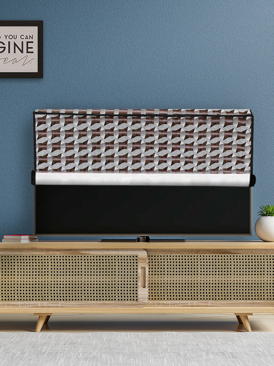 DREAM CARE Brown & White Transparent & Printed Waterproof  LED TV Protector  - 40 Inch
