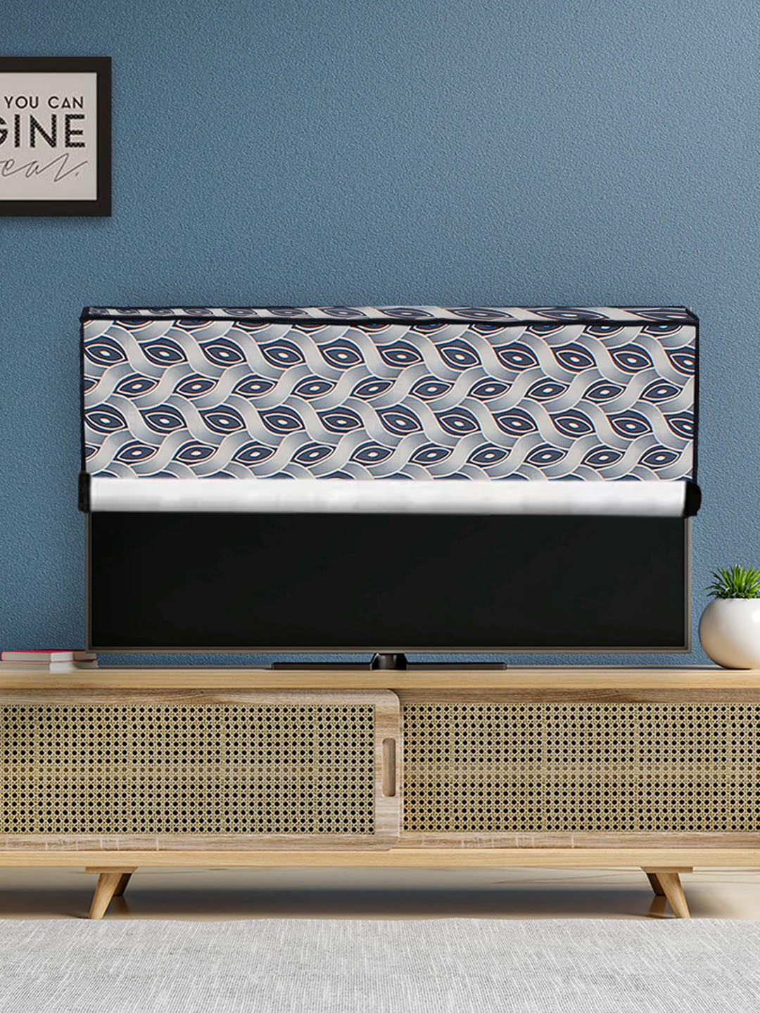 DREAM CARE Black & Grey Printed Waterproof LED TV Cover - 43 Inch