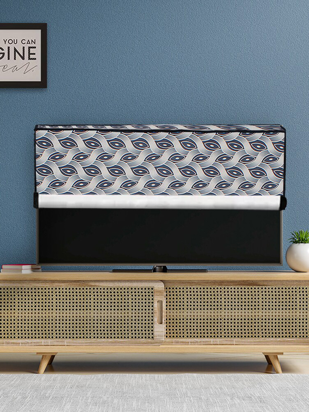 DREAM CARE Black & Grey Transparent & Printed Flap 26 Inch Waterproof LED TV Protector