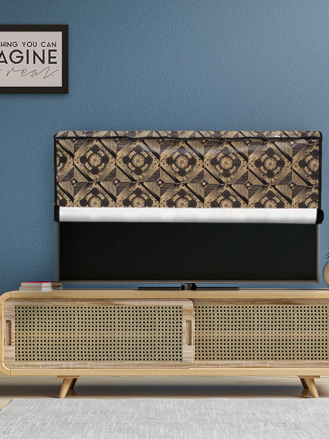 DREAM CARE Brown Printed Waterproof Flap TV Protector- 42 Inch