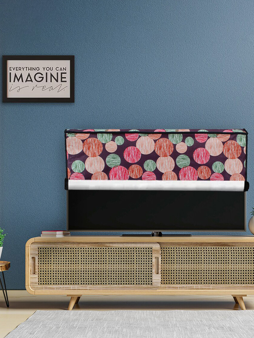 DREAM CARE Purple & Pink Transparent & Printed Waterproof  LED TV Protector  - 65 Inch