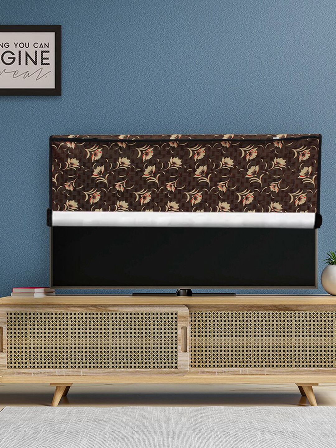 DREAM CARE Brown Transparent & Printed Flap 42 Inch Waterproof LED TV Protector
