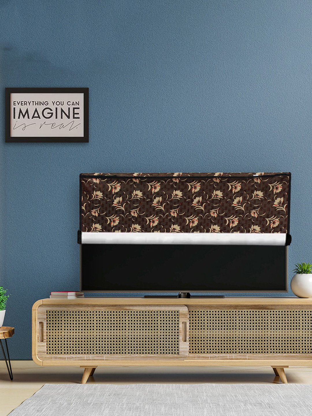 DREAM CARE Brown & Beige Transparent & Printed Flap 40 Inch Waterproof LED TV Protector
