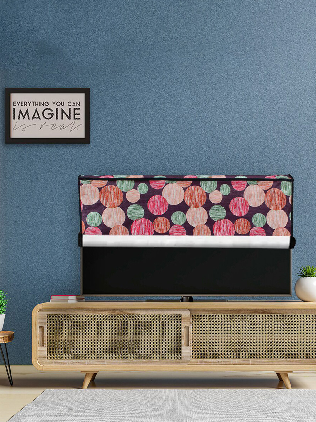 DREAM CARE Purple & Pink Printed PVC Waterproof Flap TV Protector - 32 Inch