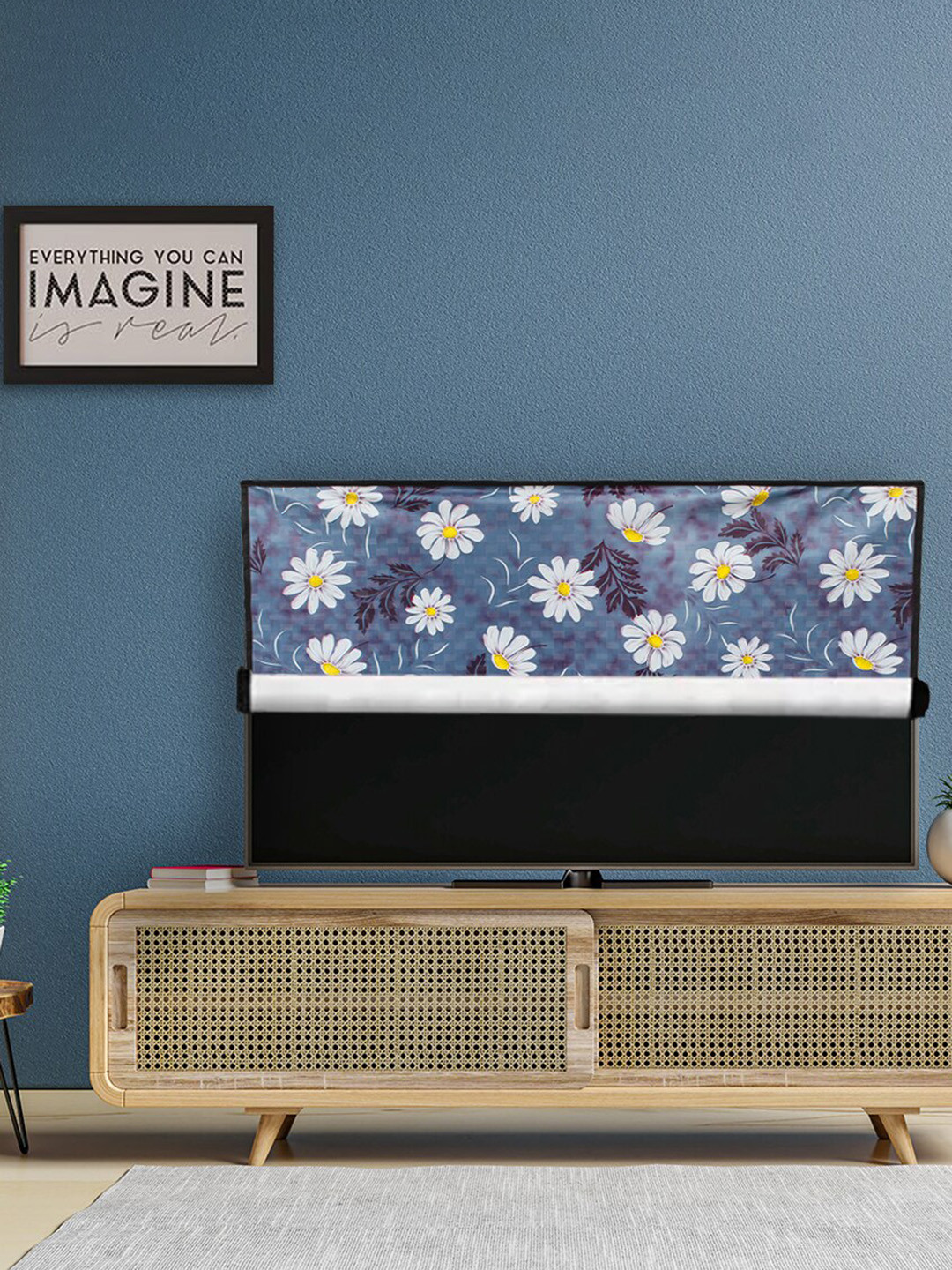 DREAM CARE Blue  & White Transparent & Printed Flap 26 Inch Waterproof LED TV Protector