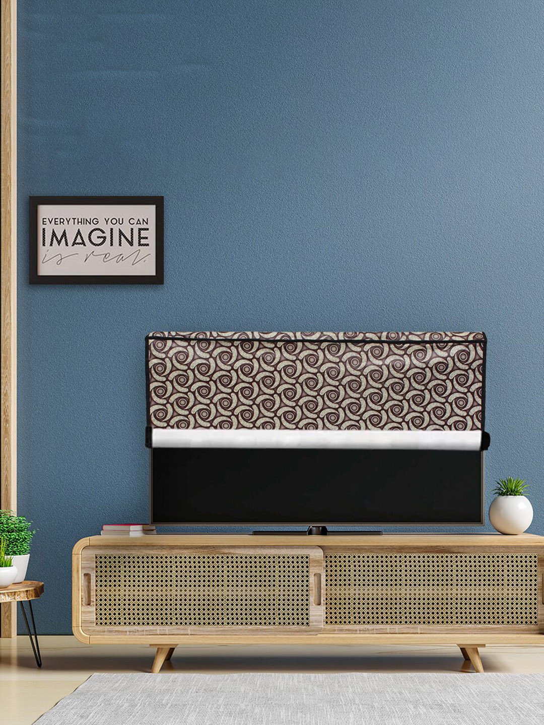 DREAM CARE Brown & Beige Printed Waterproof 32 Inch LED TV Cover - 32 Inch