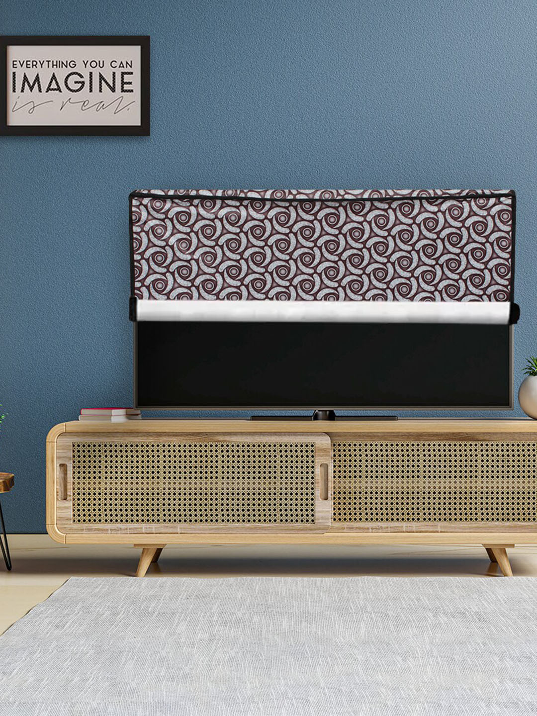 DREAM CARE Maroon & White Printed Waterproof LED TV Cover 40 Inch