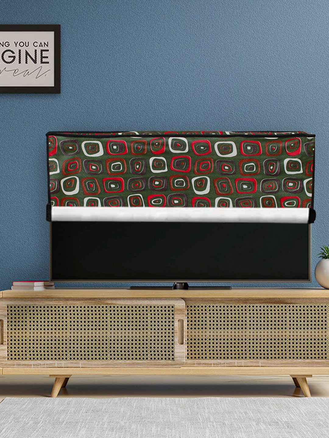 DREAM CARE Green & Red Printed Waterproof Flap TV Protector- 42 Inch