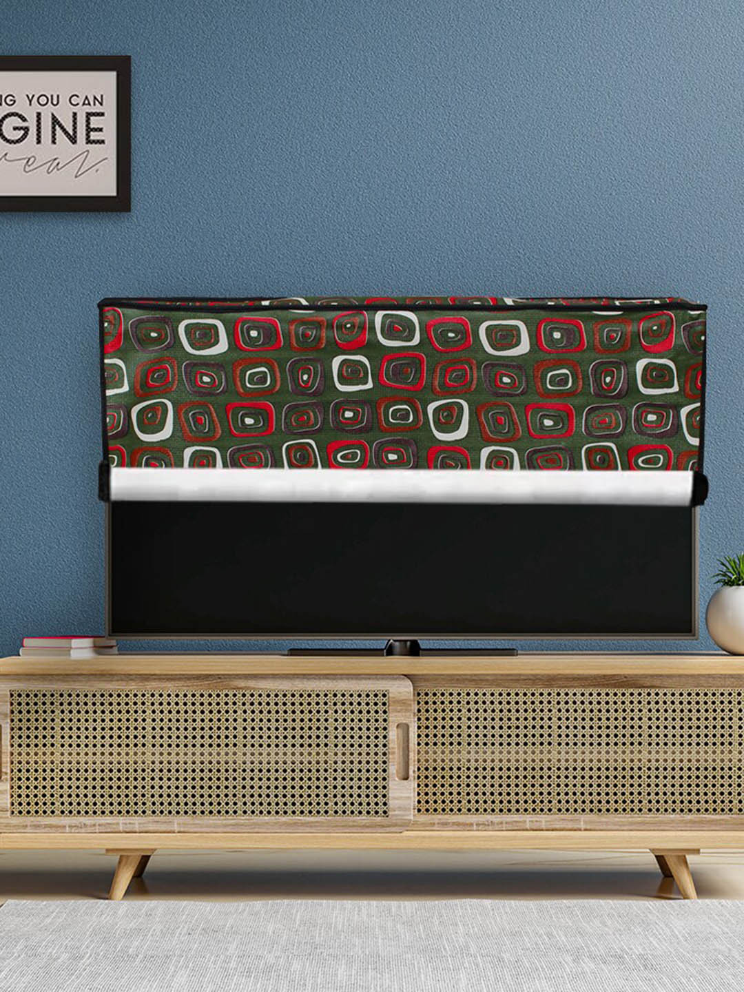 DREAM CARE Green Printed PVC Waterproof Flap TV Protector  - 24 Inch