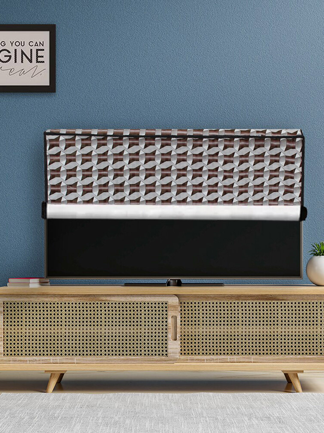 DREAM CARE Brown & Grey Transparent & Printed Waterproof  LED TV Protector  - 42 Inch