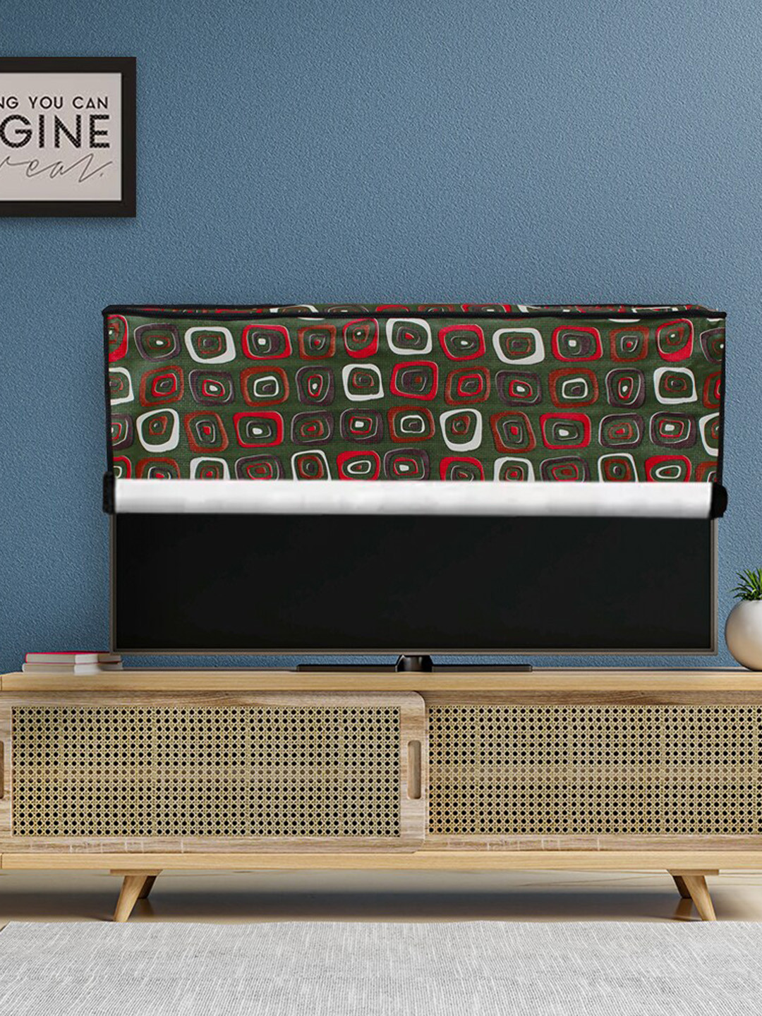 DREAM CARE Green & Red Printed Waterproof Flap TV Protector- 40 Inch