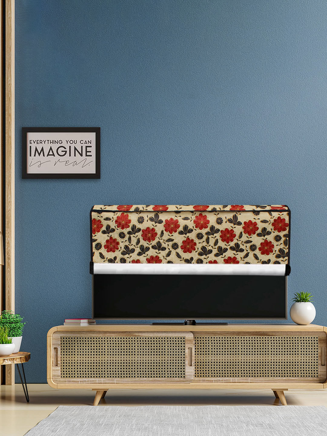 DREAM CARE Yellow & Red Transparent & Printed Flap 26 Inch Waterproof LED TV Protector