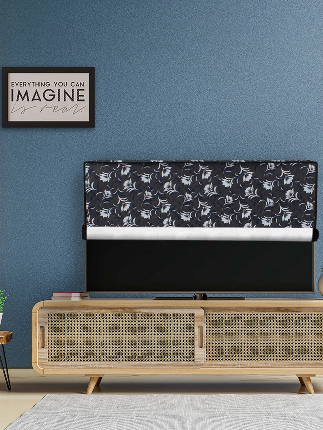 DREAM CARE Grey & White Printed Waterproof Flap LED TV Cover - 24 Inch