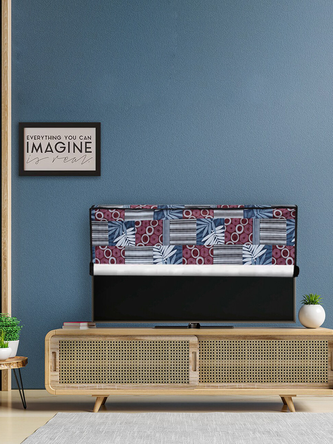 DREAM CARE Blue & Red Transparent & Printed Flap 26 Inch Waterproof LED TV Protector