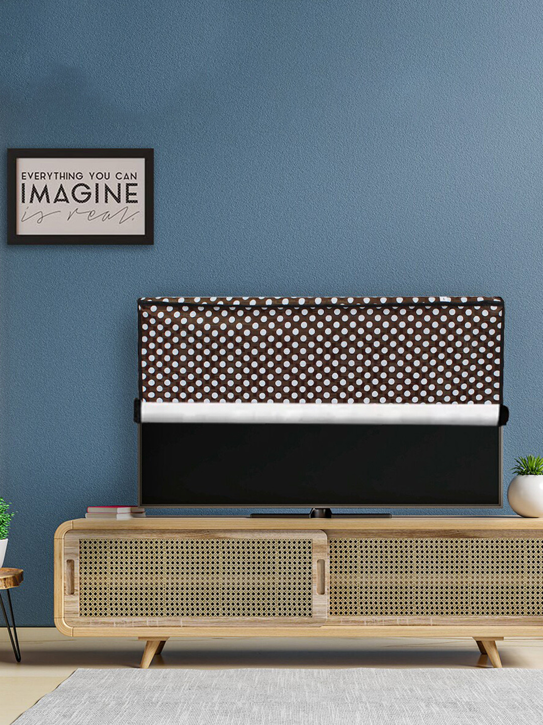 DREAM CARE Brown & White Printed Waterproof 40 Inch LED TV Cover - 40 Inch