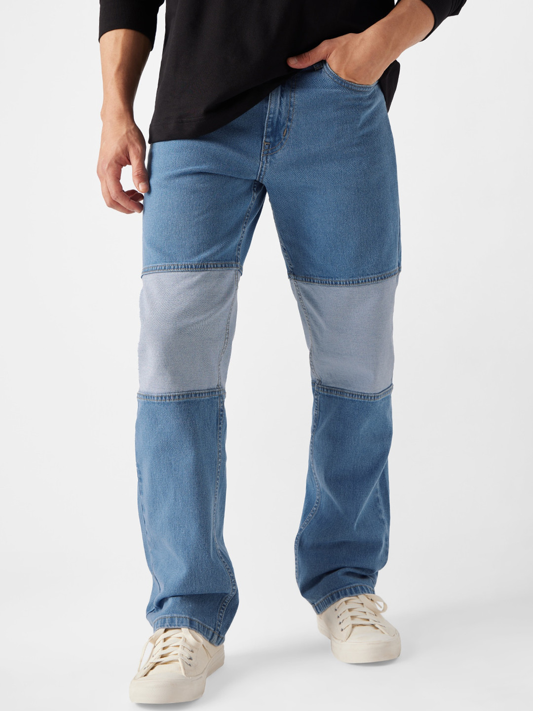 The Souled Store Men Clean Look Medium Shade Cotton Jeans
