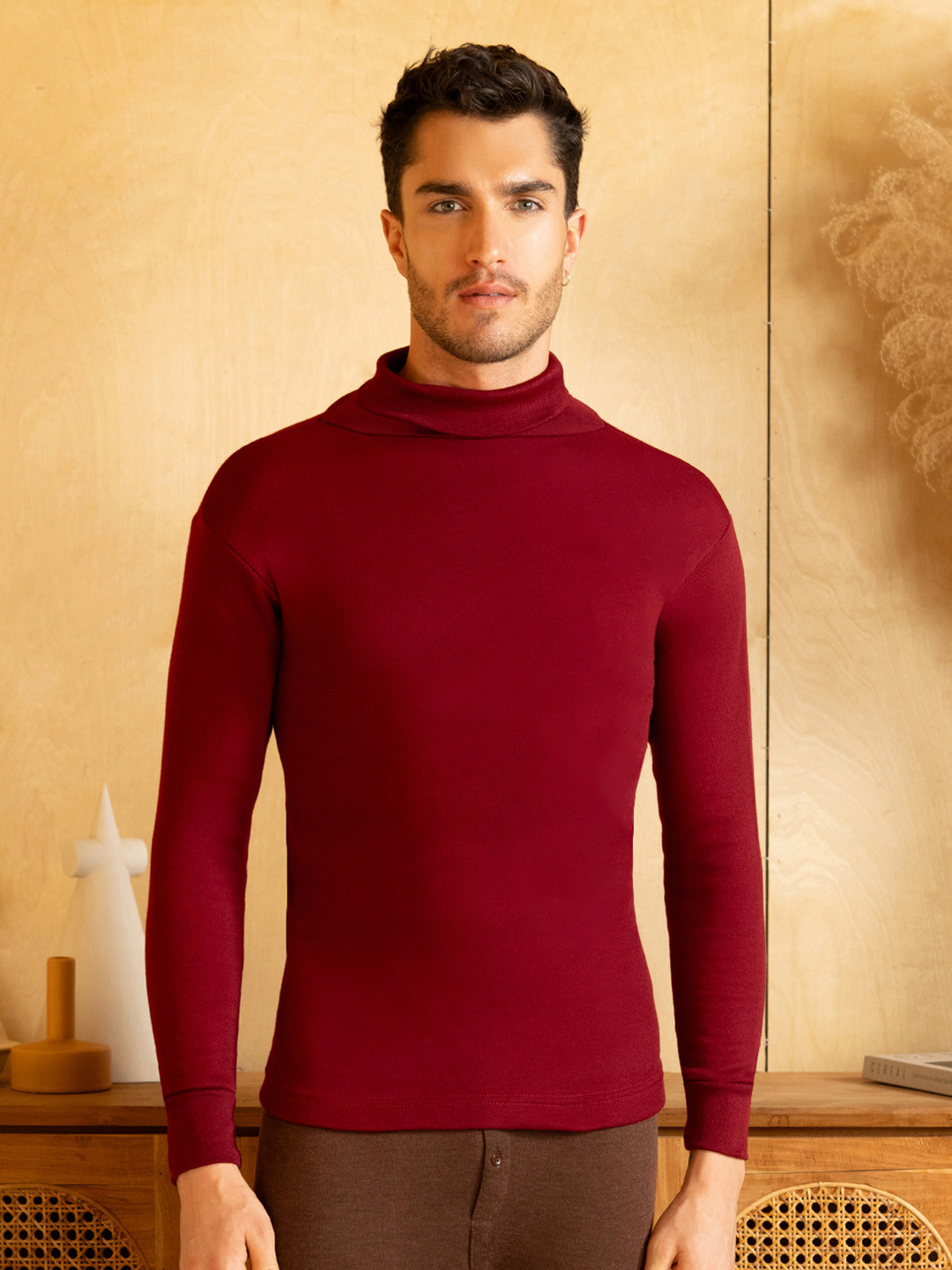 Lux Cottswool High Neck Wool Thermal Tops