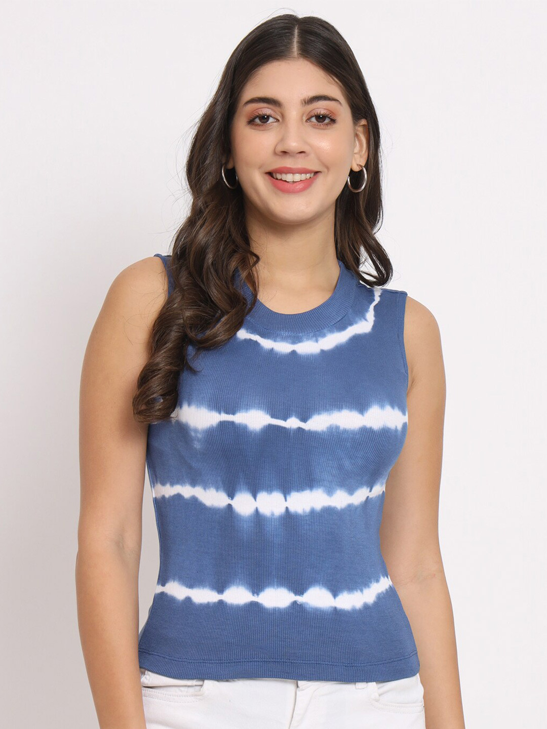 CHARMGAL Tie & Dye Modal Fitted Top