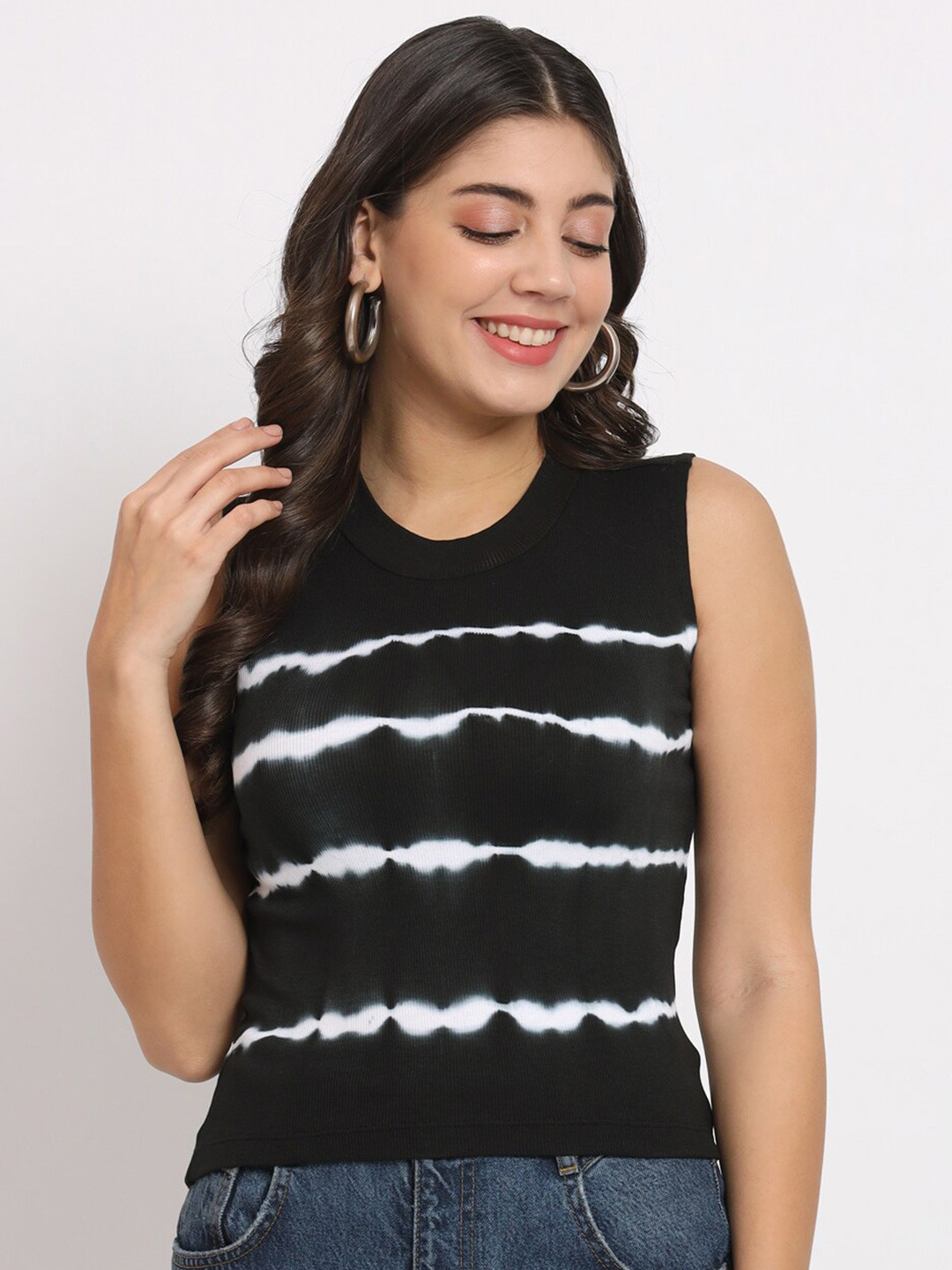 CHARMGAL Tie & Dye Modal Fitted Top