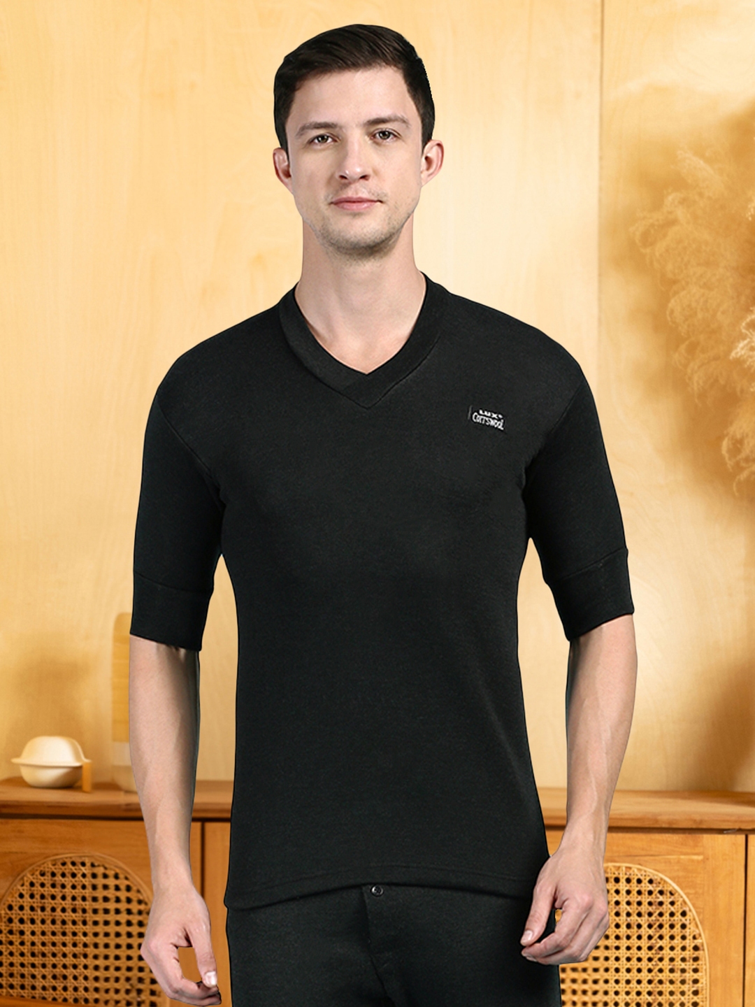 Men's v neck thermal top discount