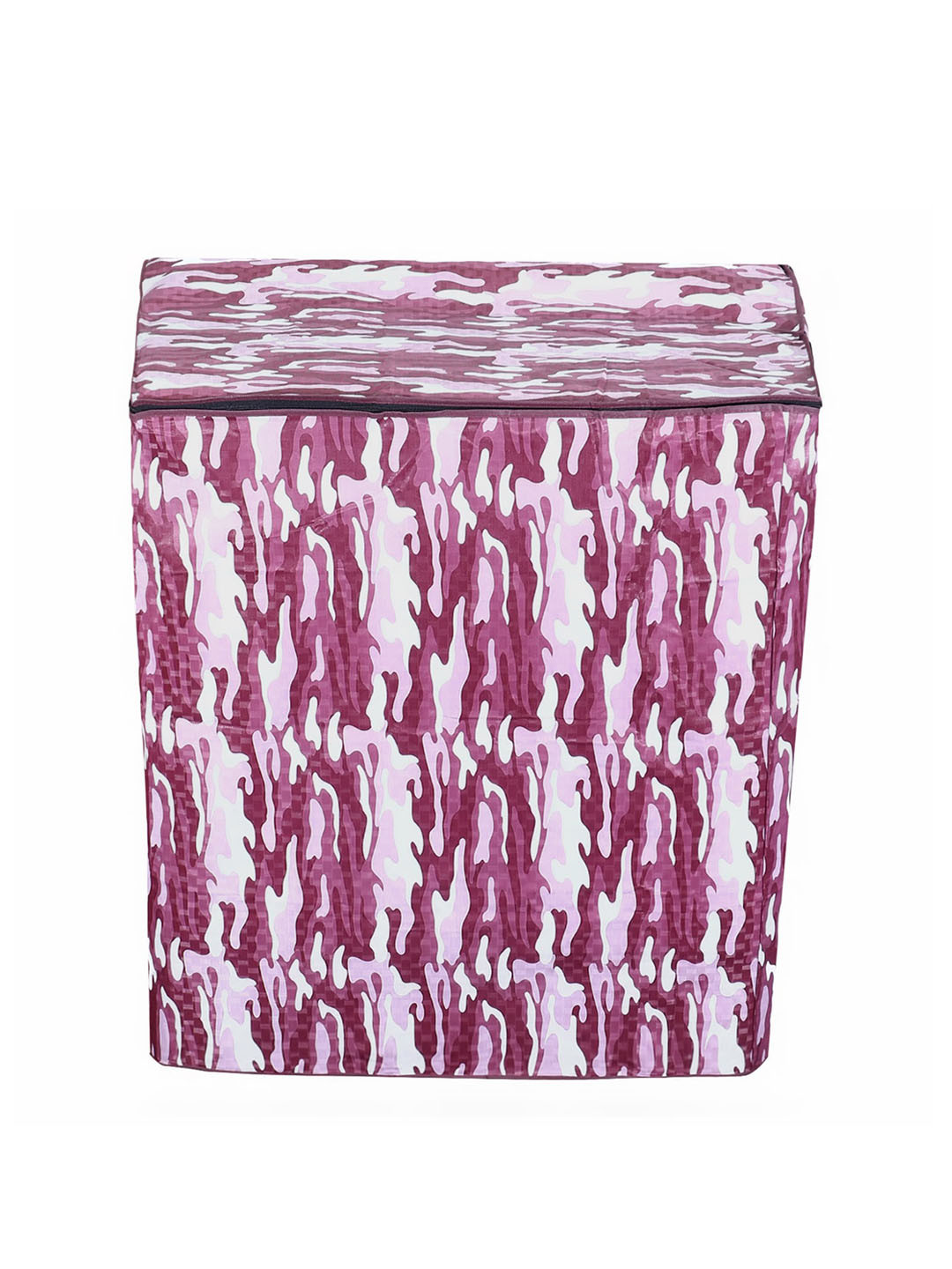Dakshya Industries Pink & White Printed Washing Machine Cover