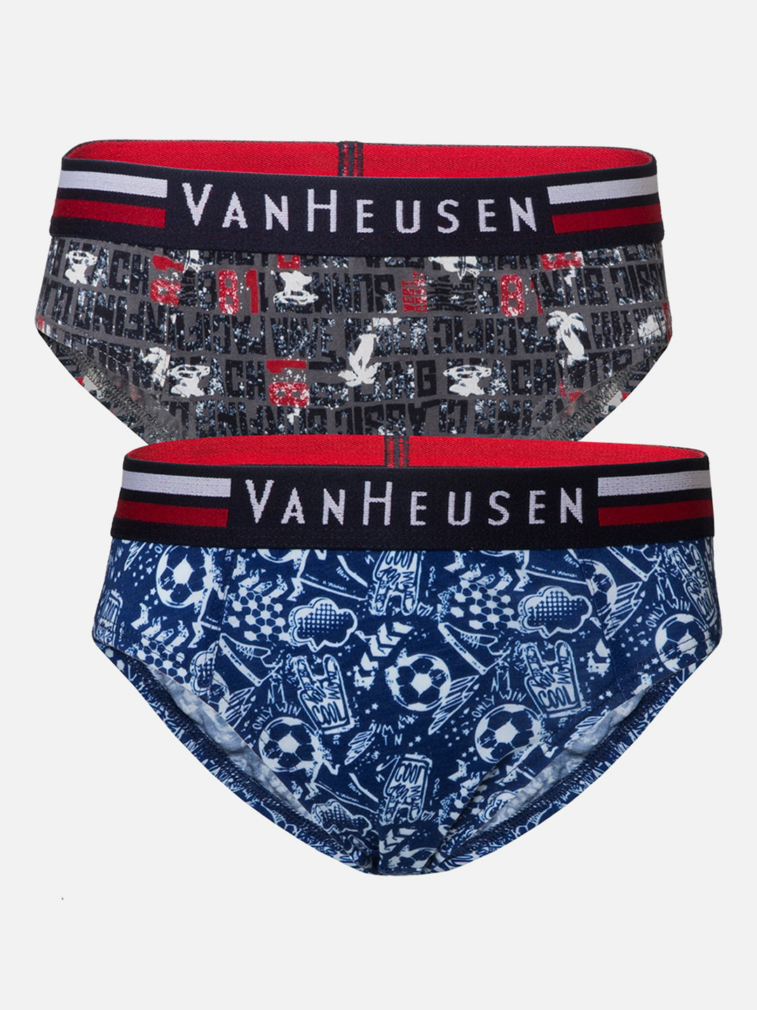 Van Heusen Boys Pack of 2 Allover Print Durable Elastic - Briefs IKIBBR2P91021004