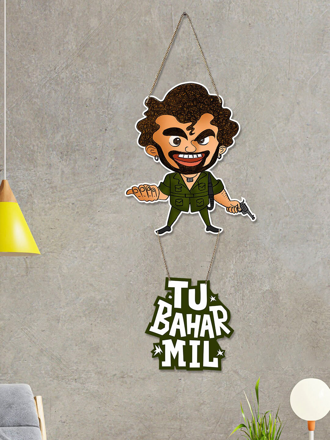 ArtVibes Gabbar Quote Wood Glossy Hanging Hall Wall Hangings-29.9In