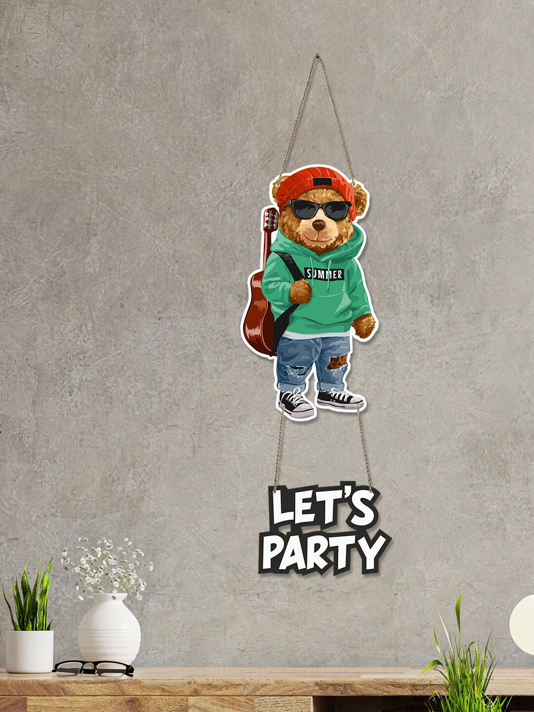 ArtVibes Rockstar Quotes Wood Glossy Hanging Hall Wall Hangings-27.2In