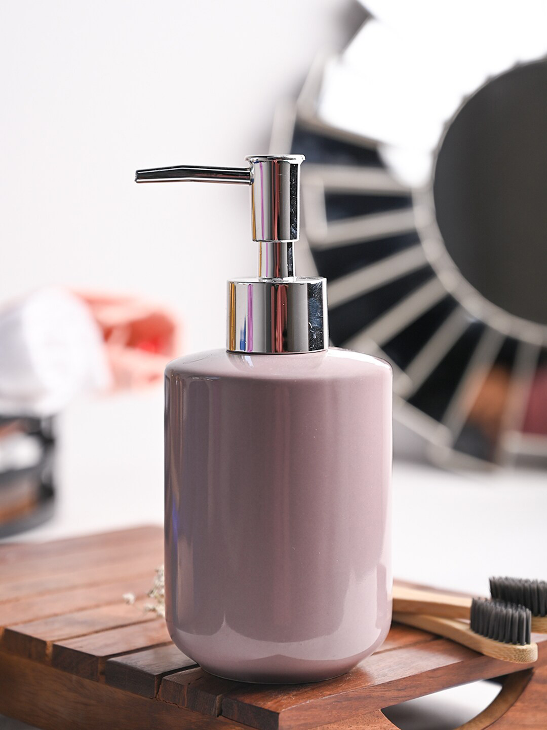 MARKET99 Pink & Silver Toned Soap Dispenser - 350 ml