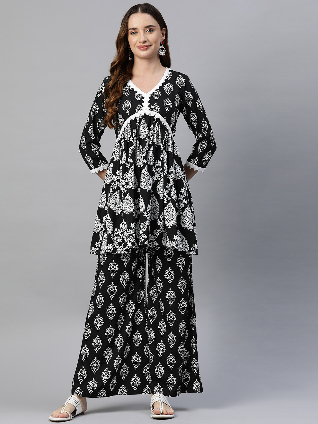 Cottinfab Ethnic Motifs Printed Ethnic Co-Ords