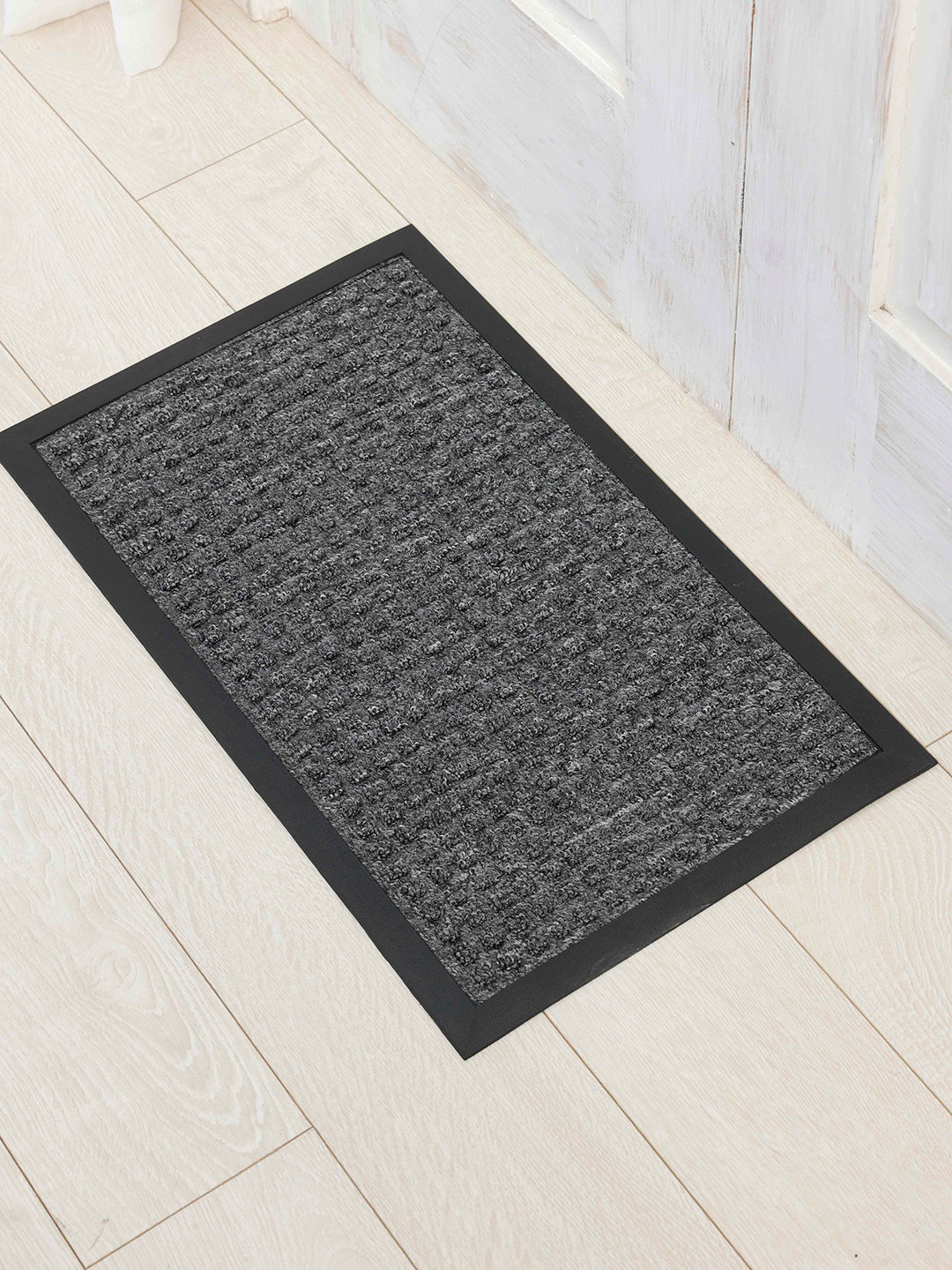 Ariana Grey Textured Anti Skid Polypropylene Rectangular Doormat