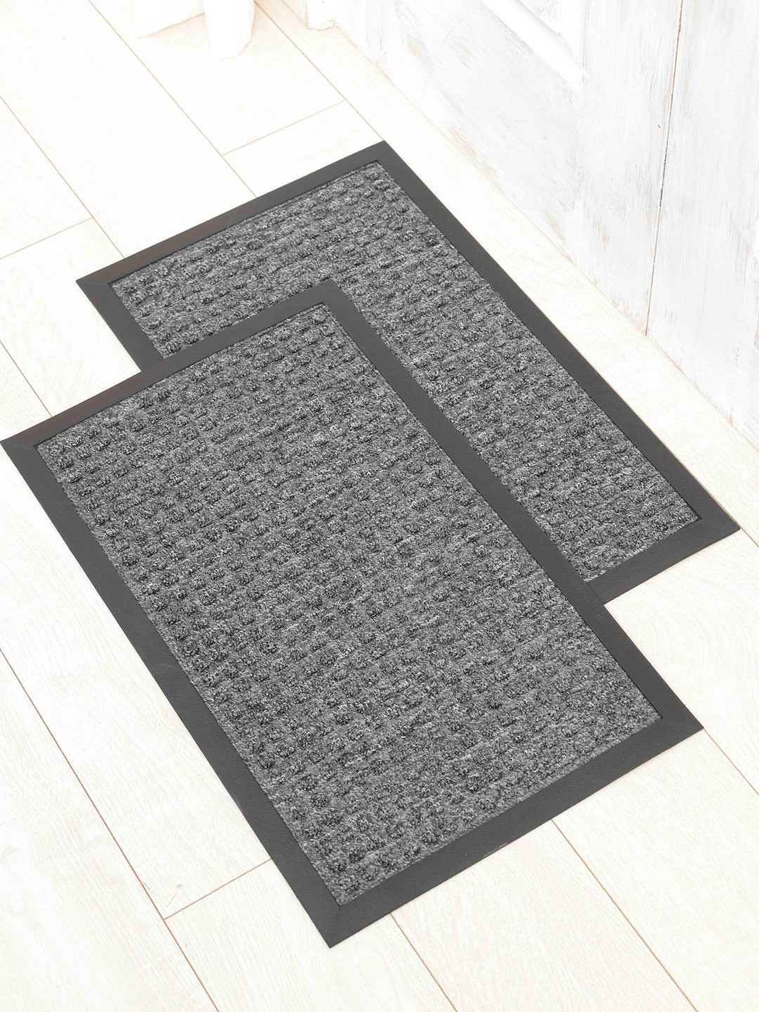 Ariana Grey 2 Pieces Textured Anti-Skid Polypropylene Rectangular Doormats