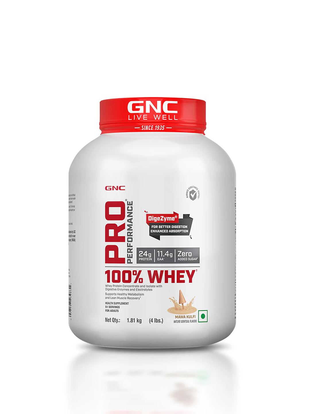 GNC Pro Performance 100% Whey Protein Powder- Mawa Kulfi  - 1.81 kg