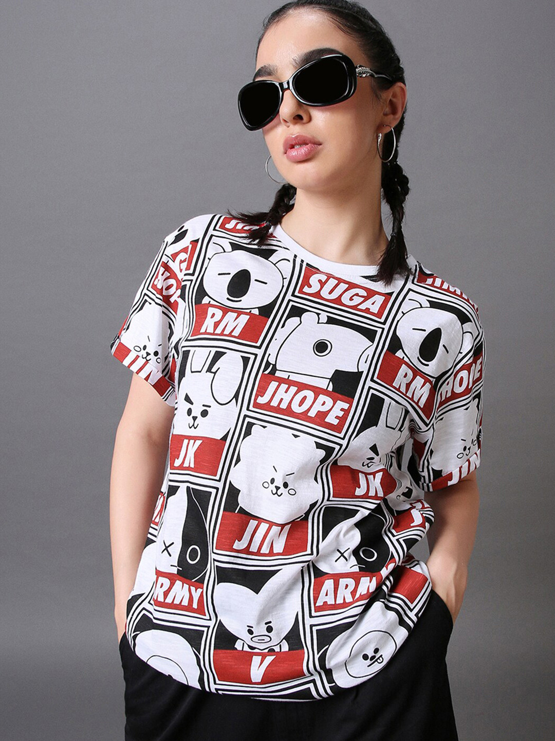 Bewakoof Air 1.0 All Over Printed Boyfriend T-shirt